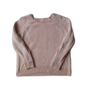 Calia By Carrie Underwood Soft Pink Peekaboo Sleeve Chenille Ribbed Knit Sweater